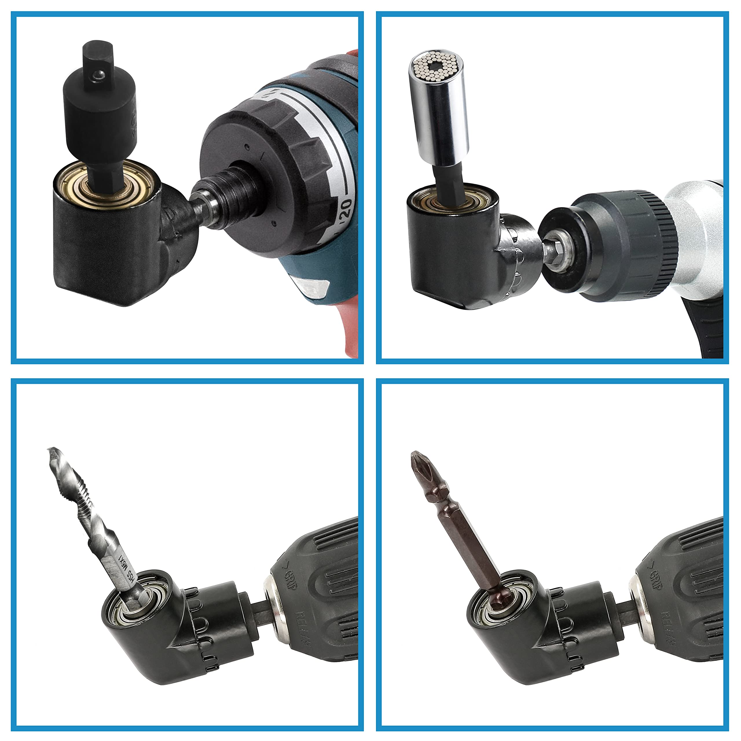 Jamiikury 105 Degree Right Angle Driver, 360° Rotatable 1/4
